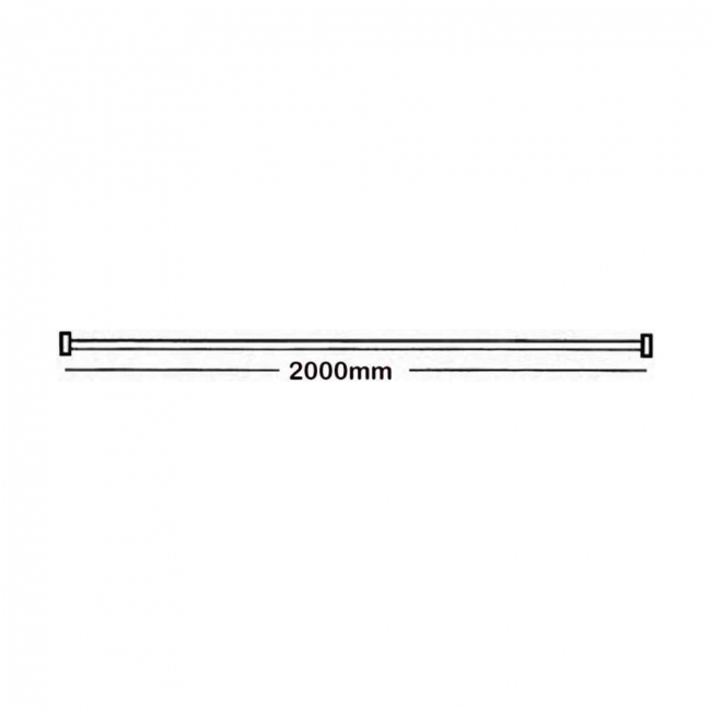 AKW Bendy Shower Curtain Rail and 2 Drop Rods 2000mm Wide - White