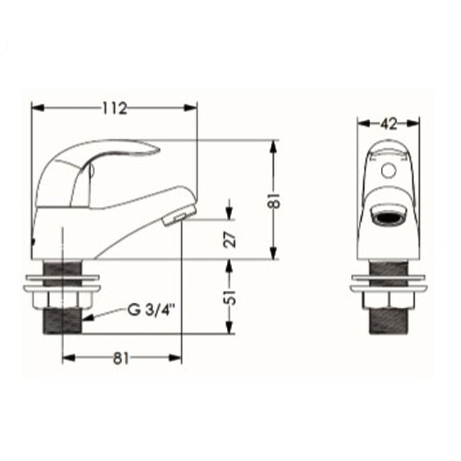 AKW Denova Lever Bath Taps Pair - Chrome