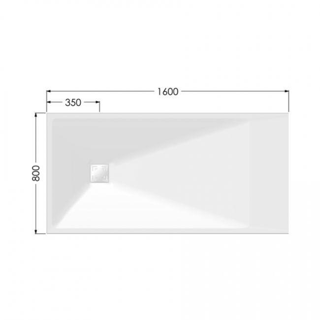AKW Onyx Exclusif Rectangular Shower Tray 1600mm x 800mm - White