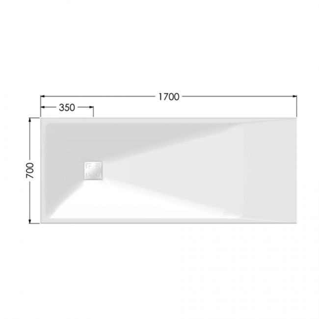 AKW Onyx Exclusif Rectangular Shower Tray 1700mm x 700mm - White