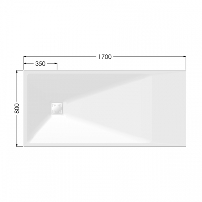AKW Onyx Exclusif Rectangular Shower Tray 1700mm x 800mm - White