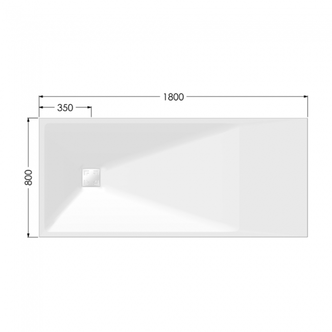 AKW Onyx Exclusif Rectangular Shower Tray 1800mm x 800mm - White