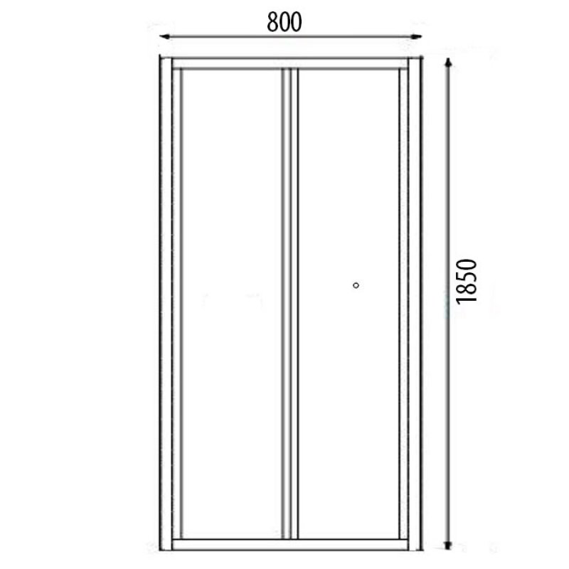 Aquashine Bi-Fold Shower Door | P1200C0 | 800mm | Chrome/Clear