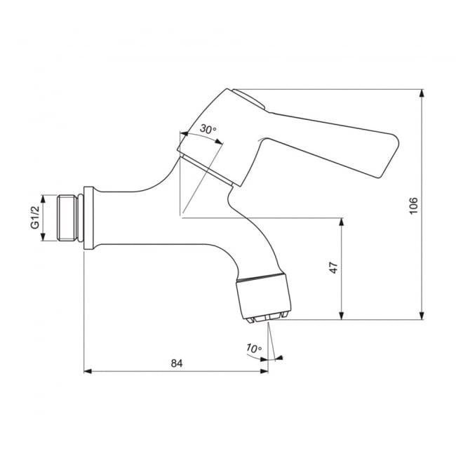 Armitage Shanks Alterna 21 Bib Lever Handles Taps Pair - Chrome