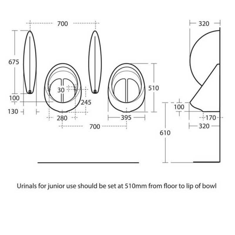 S6105 Sanura Bowl urinal 40cm