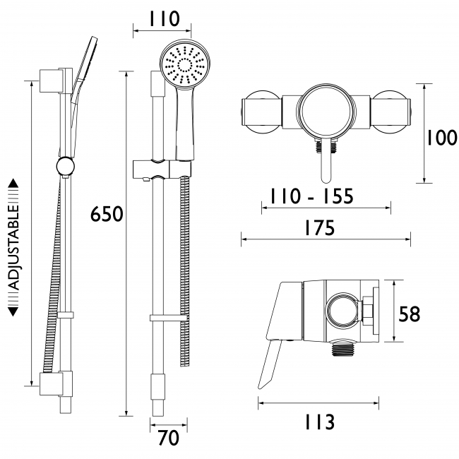 Bristan Acute2 Sequential Exposed Mixer Shower with Shower Kit