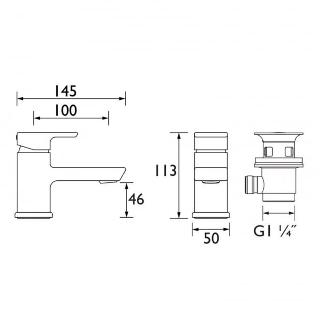 Bristan Cobalt Basin Mixer Tap with Clicker Waste - Chrome