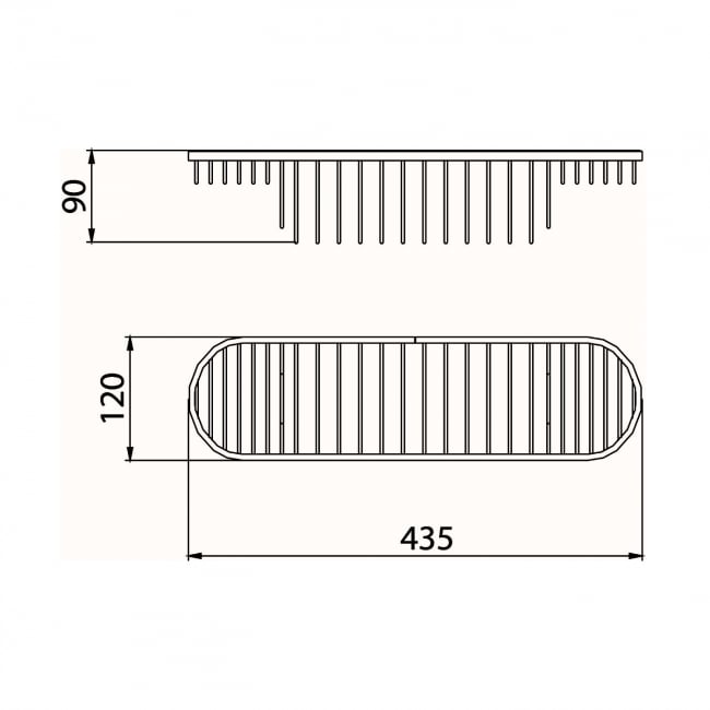 Bristan Large Wall Fixed Wire Basket - Chrome