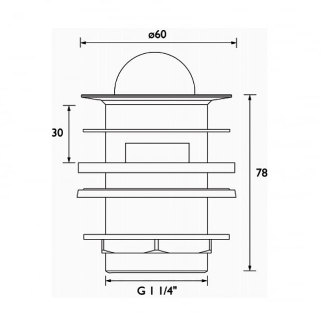 Bristan Round Flip Top Basin Waste Chrome - Slotted