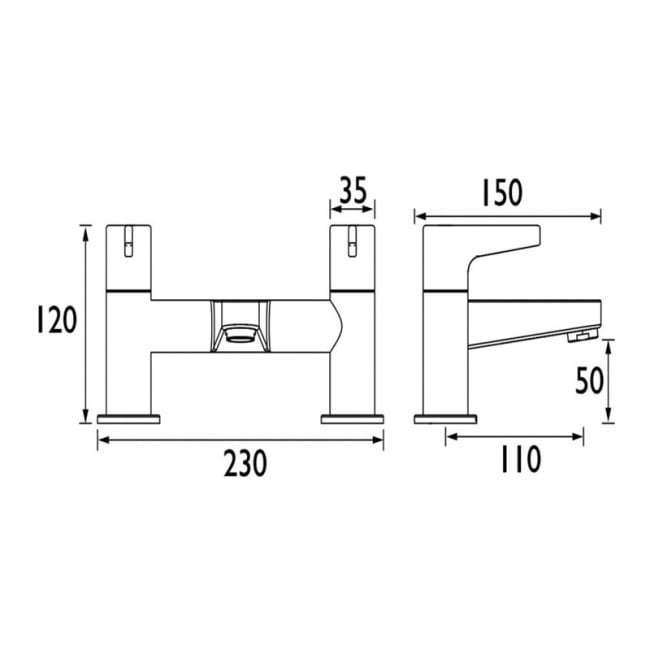 Bristan Design Utility Lever Bath Filler Tap - Chrome Plated