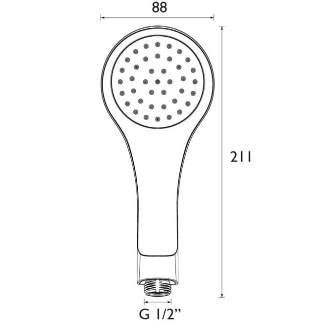 Bristan Evo Shower Handset Single Function - Chrome