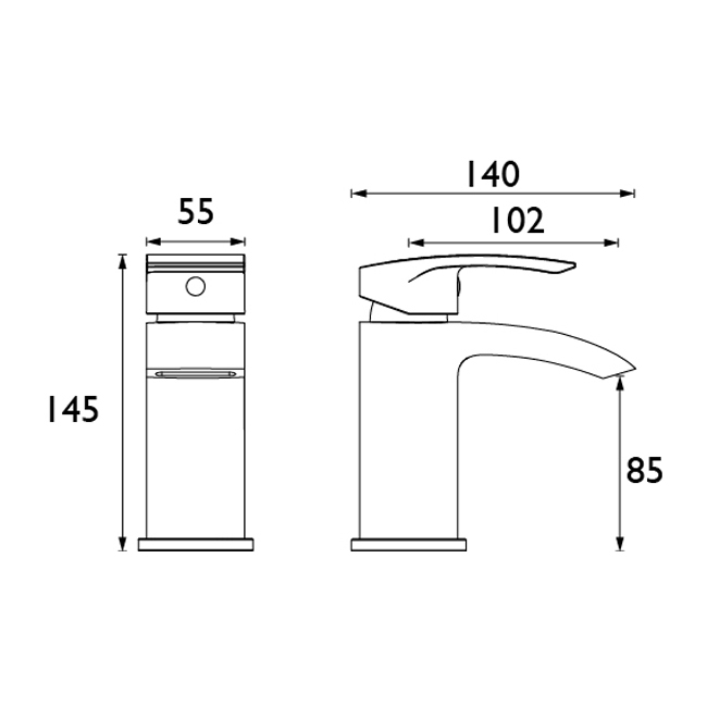 Bristan Gild Eco Start Basin Mixer Tap with Clicker Waste - Chrome