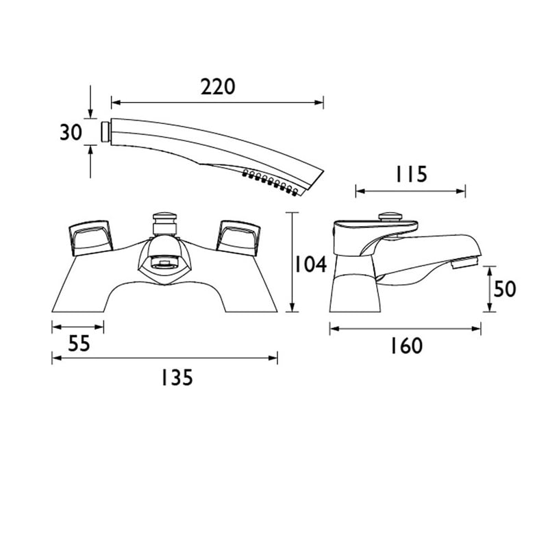 Bristan Jute Bath Shower Mixer 