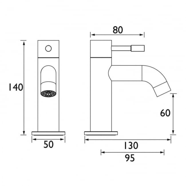 Bristan Mila Bath Taps Pair Pillar Mounted - Black