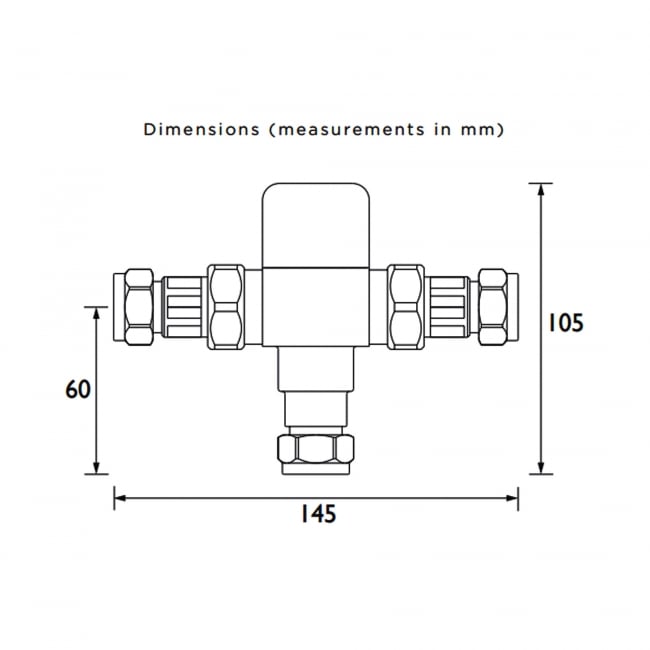 Bristan Commercial MT503 Thermostatic Mixing Valve 15mm - Chrome