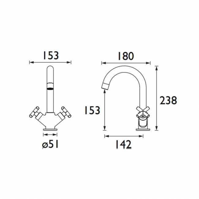 Bristan Naxos Basin Mixer Tap with Clicker Waste - Chrome