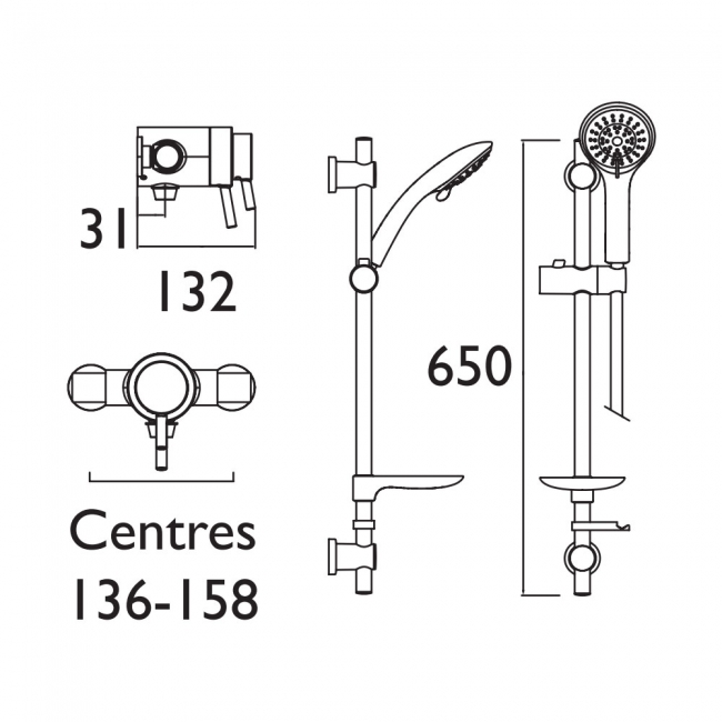 Bristan Prism Dual Exposed Mixer Shower with Shower Kit