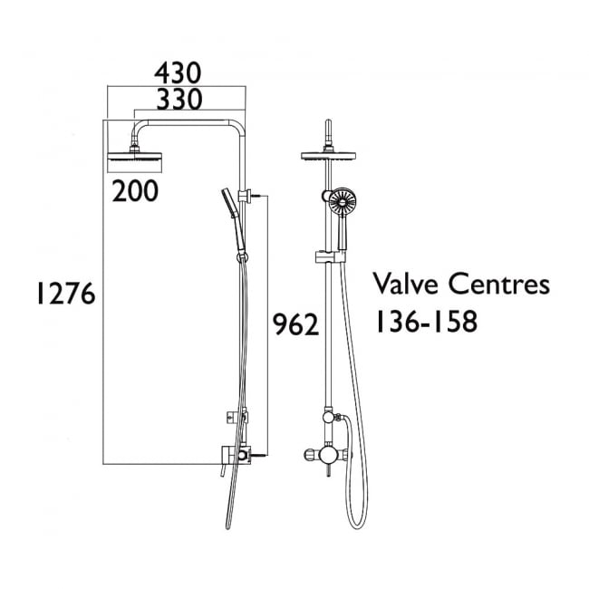 Bristan Prism Sequential Exposed Mixer Shower with Shower Kit and Fixed Head