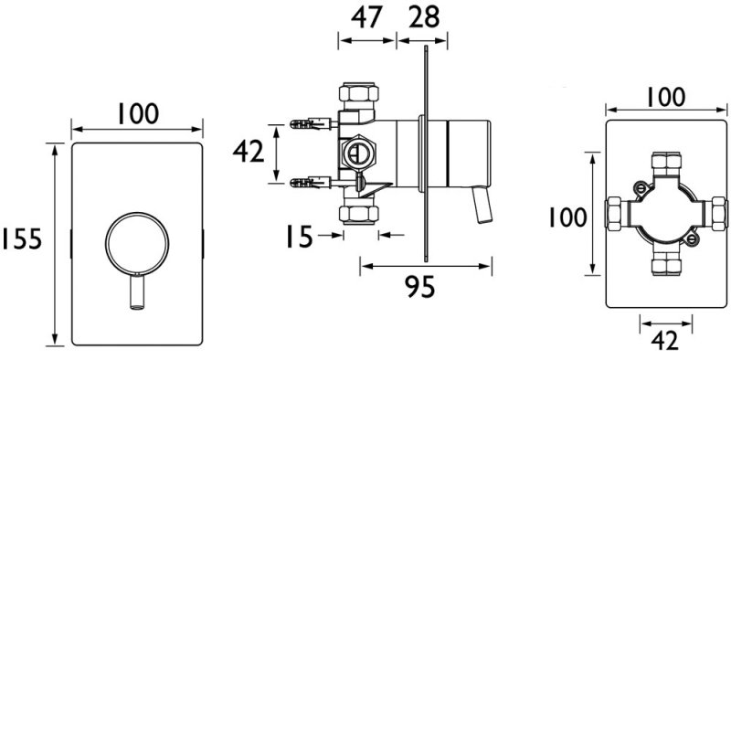 Bristan Prism Shower Valve Pm 3wdiv C Concealed Chrome