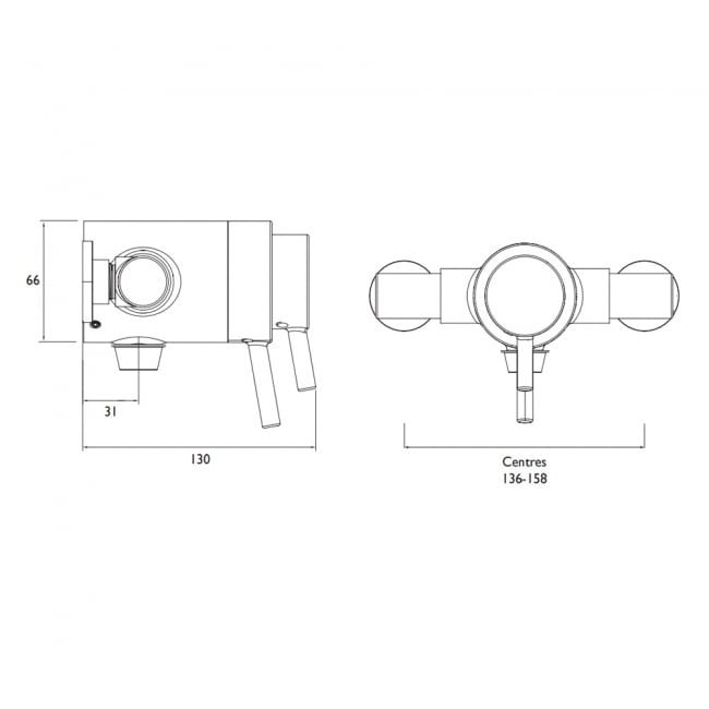 Bristan Prism Exposed Concentric Shower Valve Only - Chrome