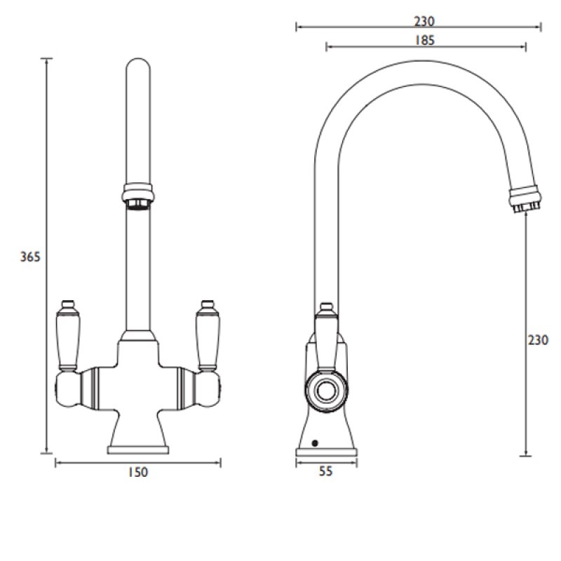 Bristan Renaissance Sink Mixer Rs Snk Ef Bn Deck Mounted Brushed Nickel