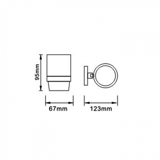 Bristan Square Tumbler & Holder - Chrome Plated