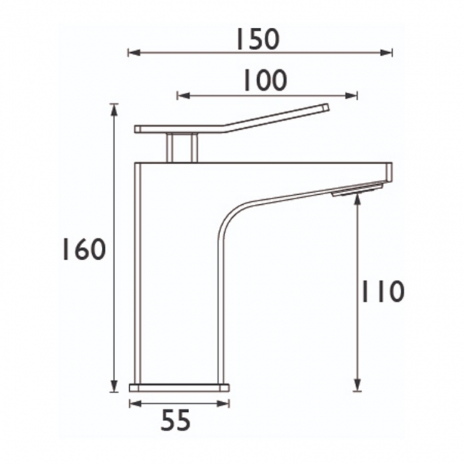 Bristan Tangram 1 Hole Bath Filler Tap Pillar Mounted - Black