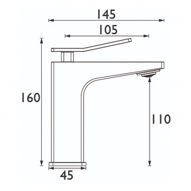 Bristan Tangram Eco Start Basin Mixer Tap with Clicker Waste - Chrome