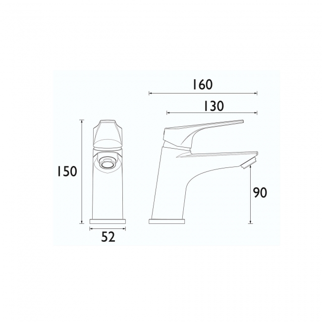 Bristan Vantage Basin Mixer Tap without Waste - Chrome