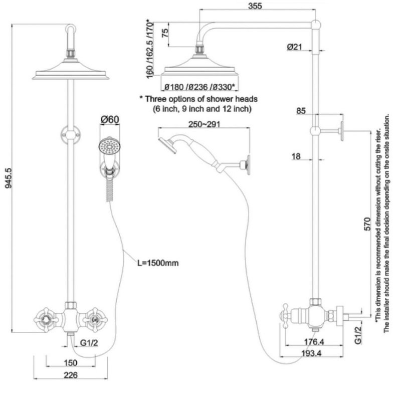 Burlington Eden Exposed Shower | EF2S+V60+V21+BX4+BX13+BX111 | 2 Outlet ...