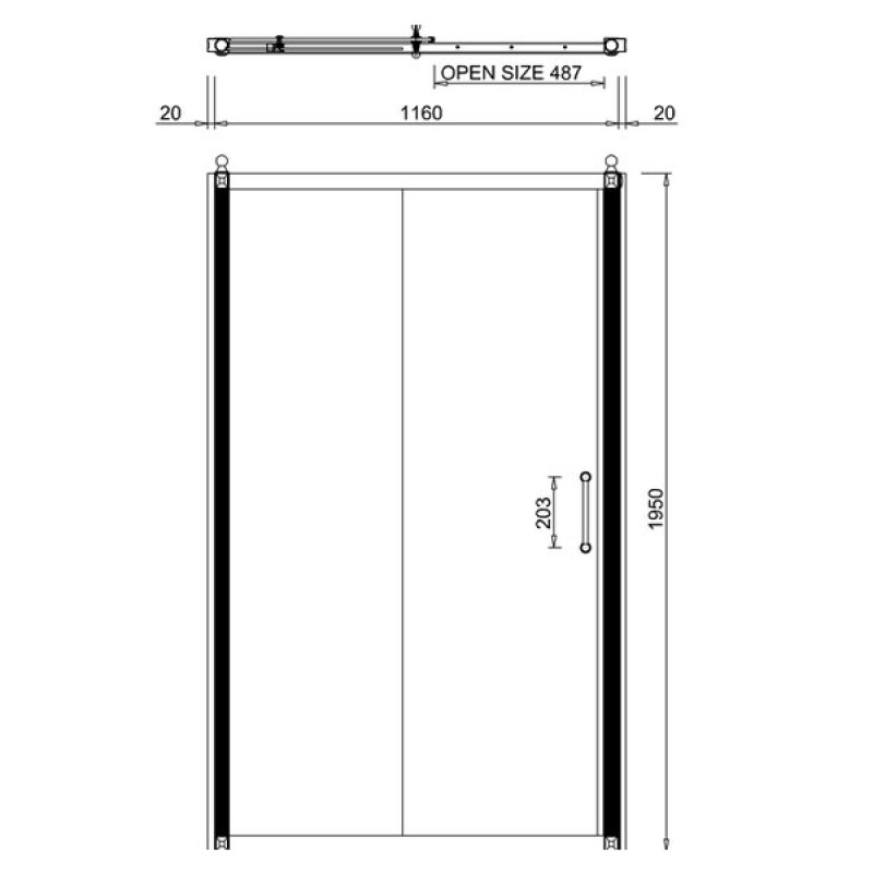 Burlington Traditional Sliding Shower Door | C7S | 1200mm | Polished/Clear