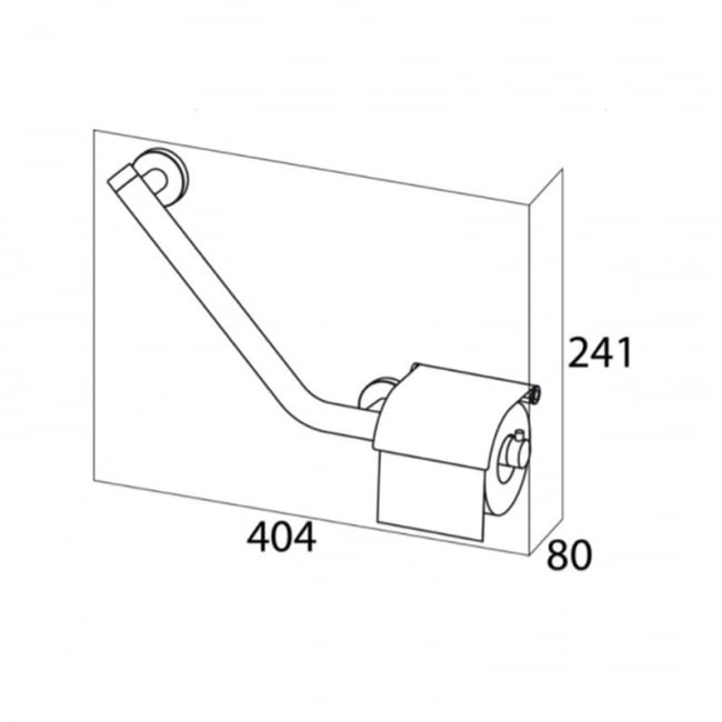 Coram Boston Angled Grab Rail with Toilet Roll Holder 135 Degree Left - Stainless Steel Brushed