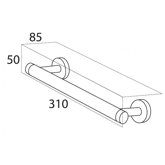 Coram Boston Straight Grab Rail - 310mm Wide - Chrome