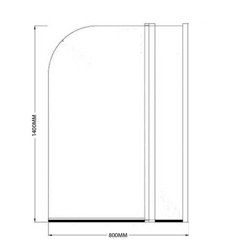 Coram Frameless Standard Bath Screen Sfr802cuc 5mm Clear Chrome