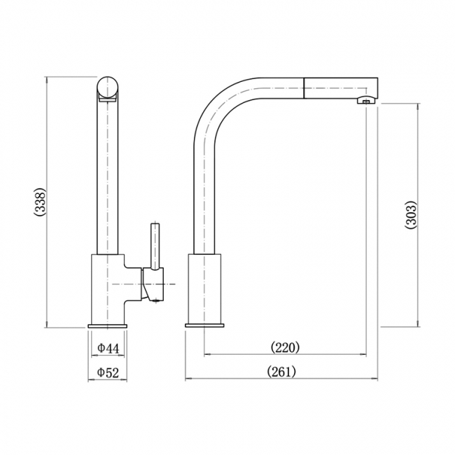 Delphi Adria Single Lever Kitchen Sink Mixer Tap - Black