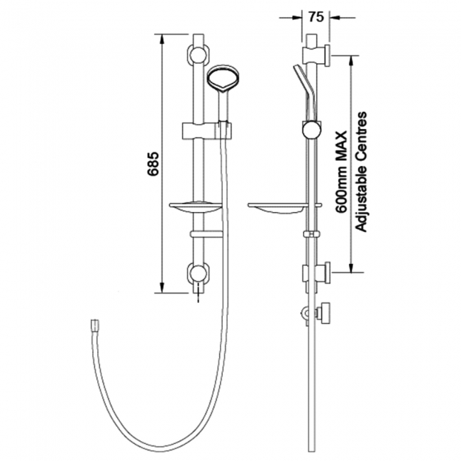 Deva Aurajet Aio Easy Fit Shower Kit - Chrome