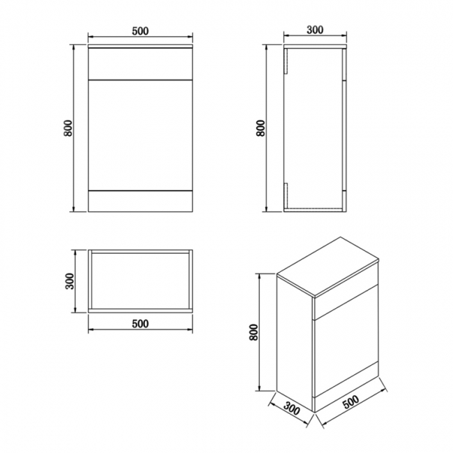 Delphi Halite Back to Wall WC Unit 500mm Wide - White