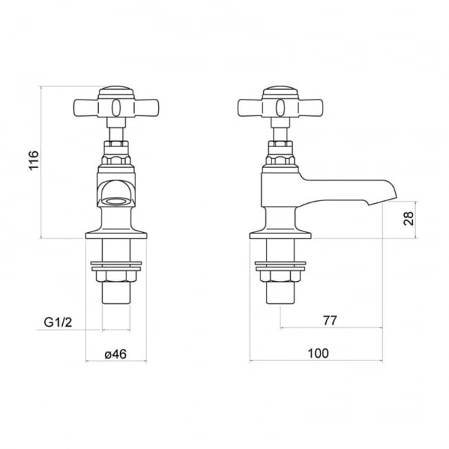 Delphi Wisley Basin Taps Pair - Chrome