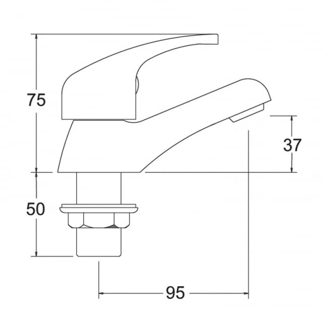 Deva Adore Modern Bath Taps Pair - Gold