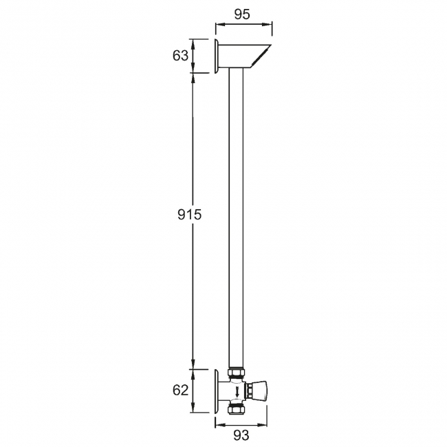 Deva Non-Concussive Shower Valve with Anti Vandal Shower Head - Chrome