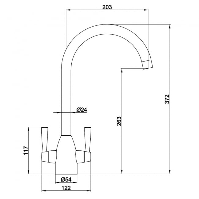 Deva Carlow Kitchen Sink Mixer Tap - Matt Black