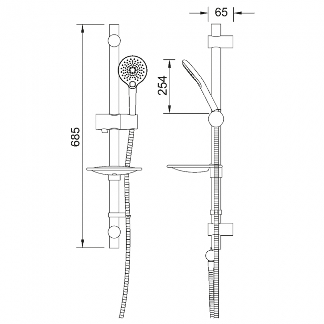 Deva Grasmere 3 Mode Shower Kit - Chrome