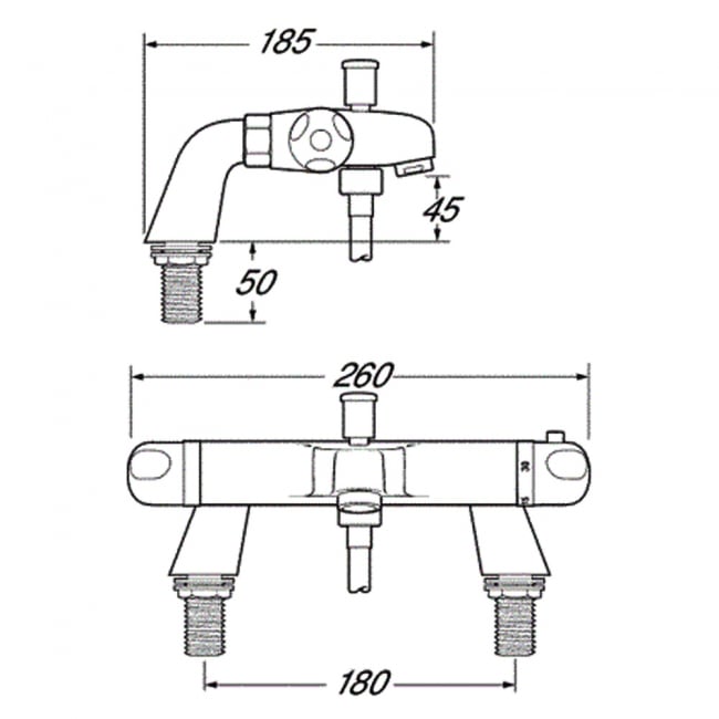 Deva Dynamic Thermostatic Bath Shower Mixer Tap Deck Mounted - Chrome