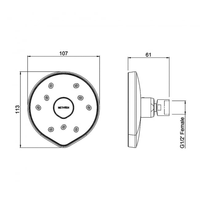 Deva Kiri MK2 Satinjet Fixed Shower Head Low Flow - Chrome