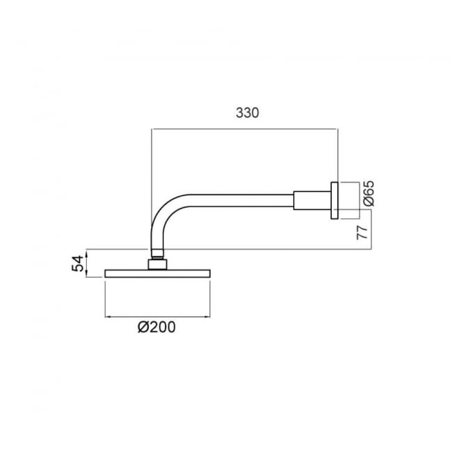 Deva Krome Fixed Shower Head and Arm - Matte Black