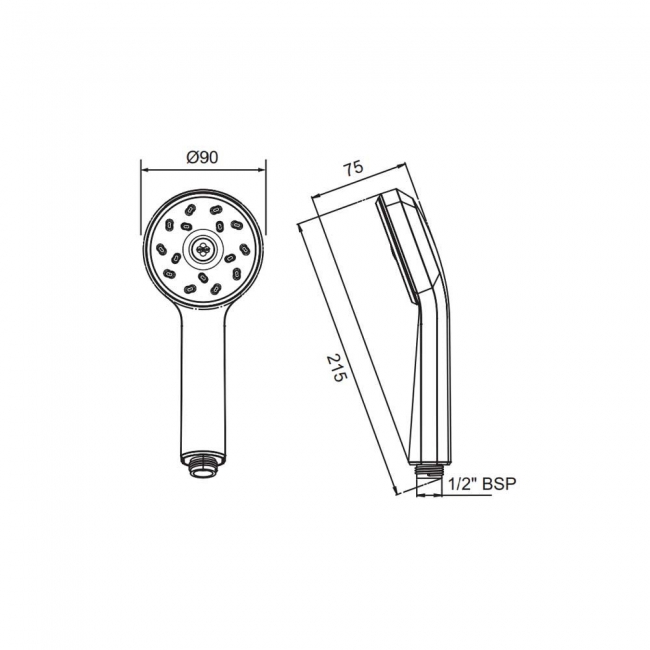 Deva Maku Satinjet Shower Handset - Chrome