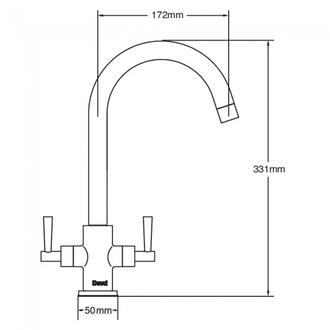 Deva Nelson Kitchen Sink Mixer Tap - Matt Black