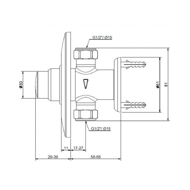 Deva Non-Concussive Recessed Shower Valve - Chrome