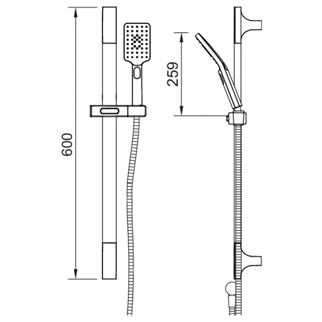 Deva Rydal Three Mode Shower Kit - Chrome