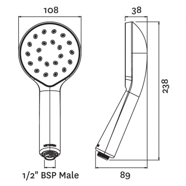 Deva Kiri Satinjet MK2 Shower Handset - Matt Black